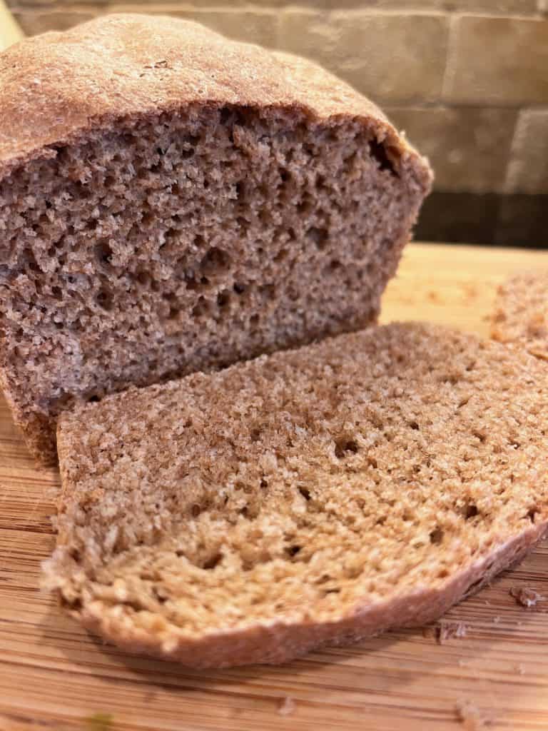 sliced homemade wheat bread