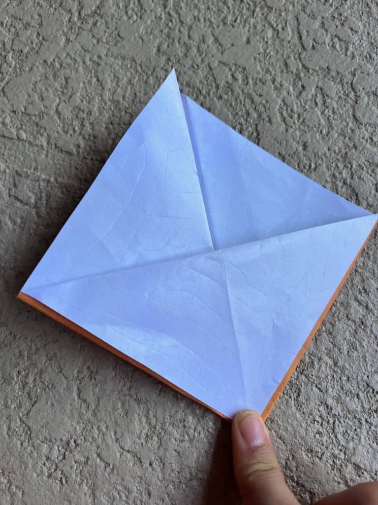 preliminary base with one side folded down