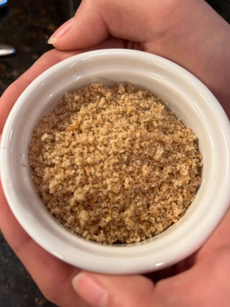 soft bread crumbs in bowl
