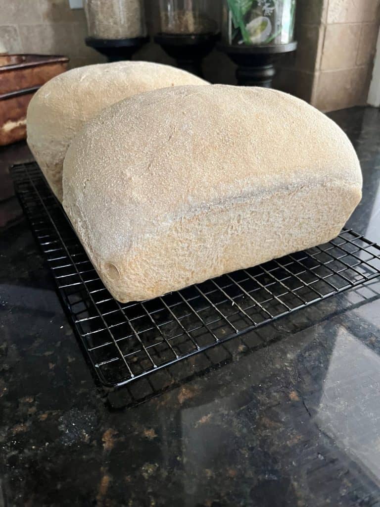 fluffy baked sourdough sandwich bread