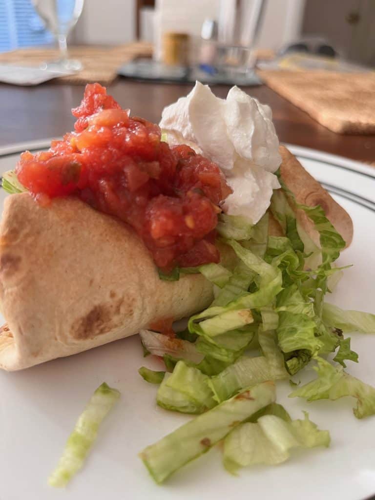 chimichangas with toppings