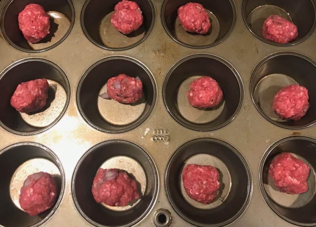 Meatballs in muffin tin