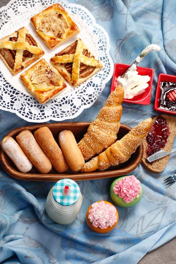 selection of unhealthy pastries and sweet treats