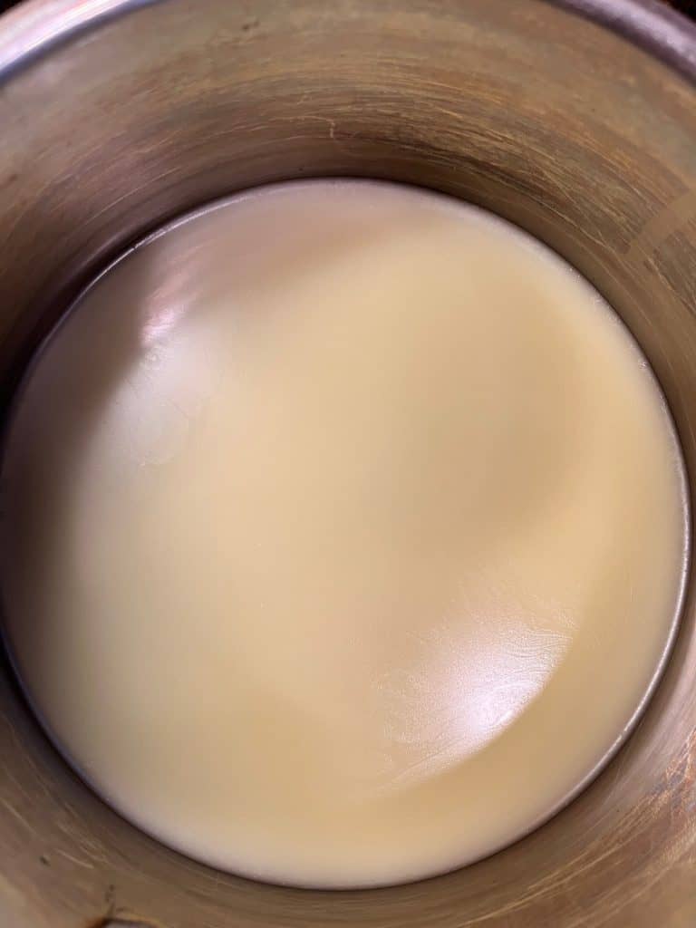 lotion in pan firming up slightly
